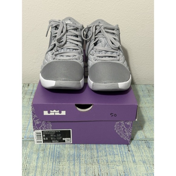 Nike LeBron Witness VIII TB Men\'s Sneakers Size 8 Wolf Grey/White/Smoke Grey main image 6